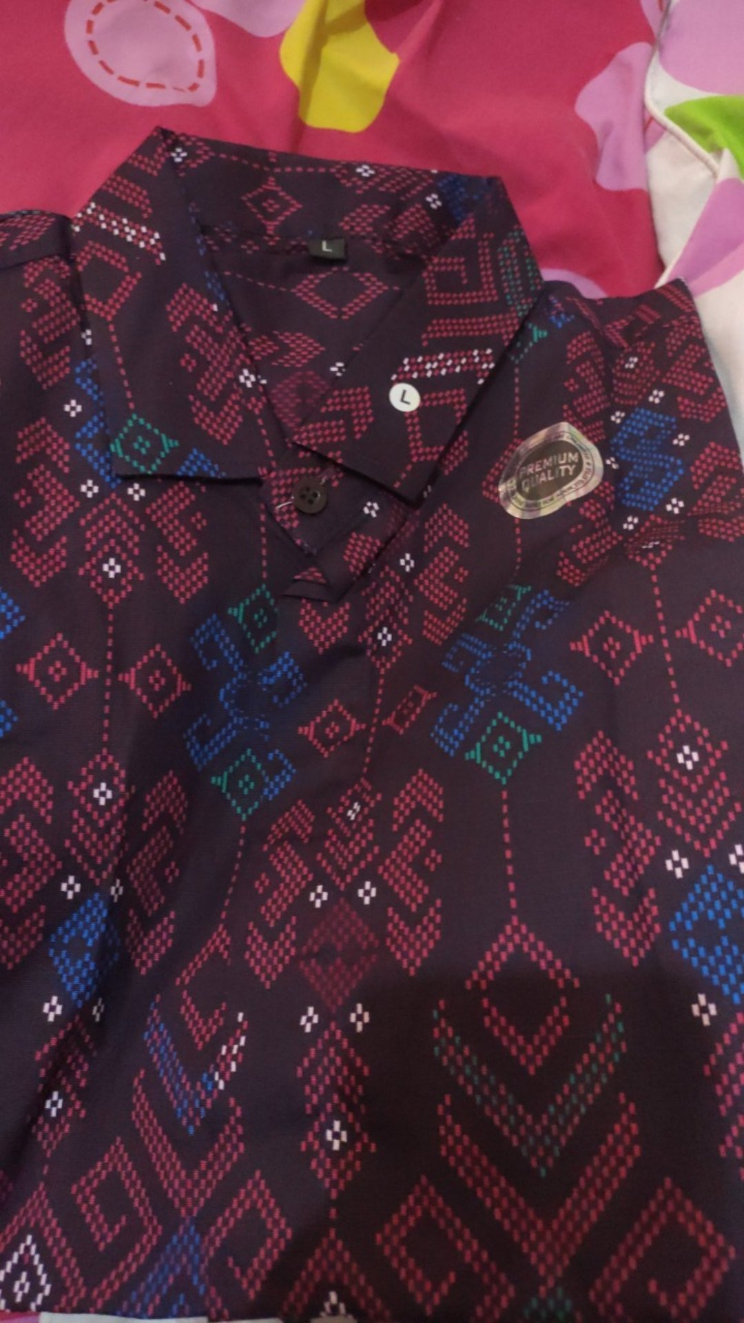 Ondeng88 Kemeja Batik Pria Lengan Panjang Motif Songket Hitam Navy Tosca