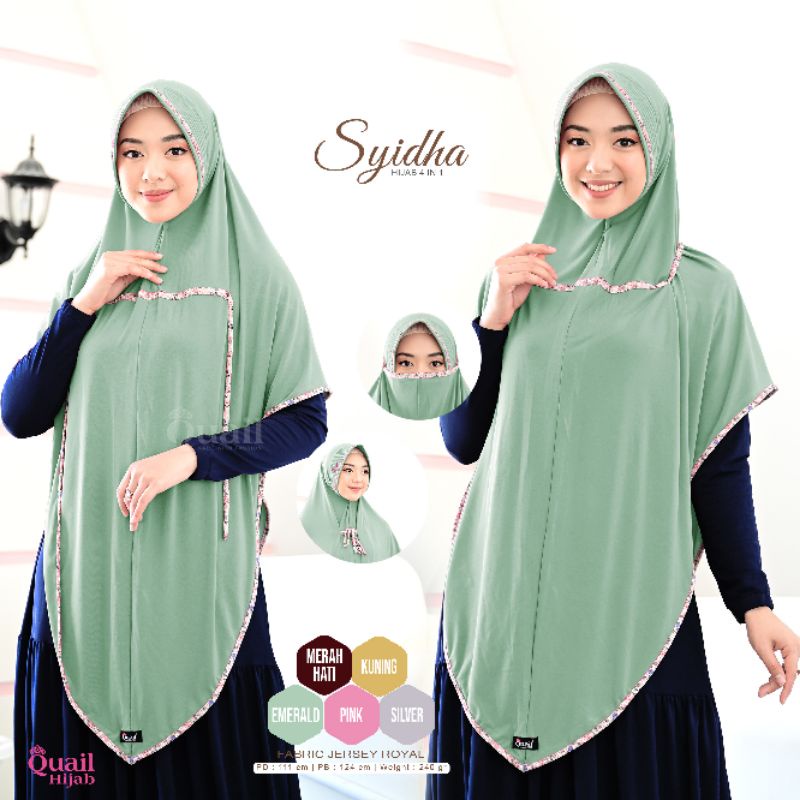 Hijab Instan Bergo Jersey Jumbo Original Jilbab Quail SYIDHA