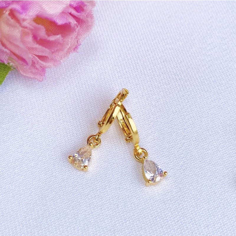 Anting Clip / Klip Bulat Tetes Mata 5mm Perhiasan Aksesoris Wanita 771