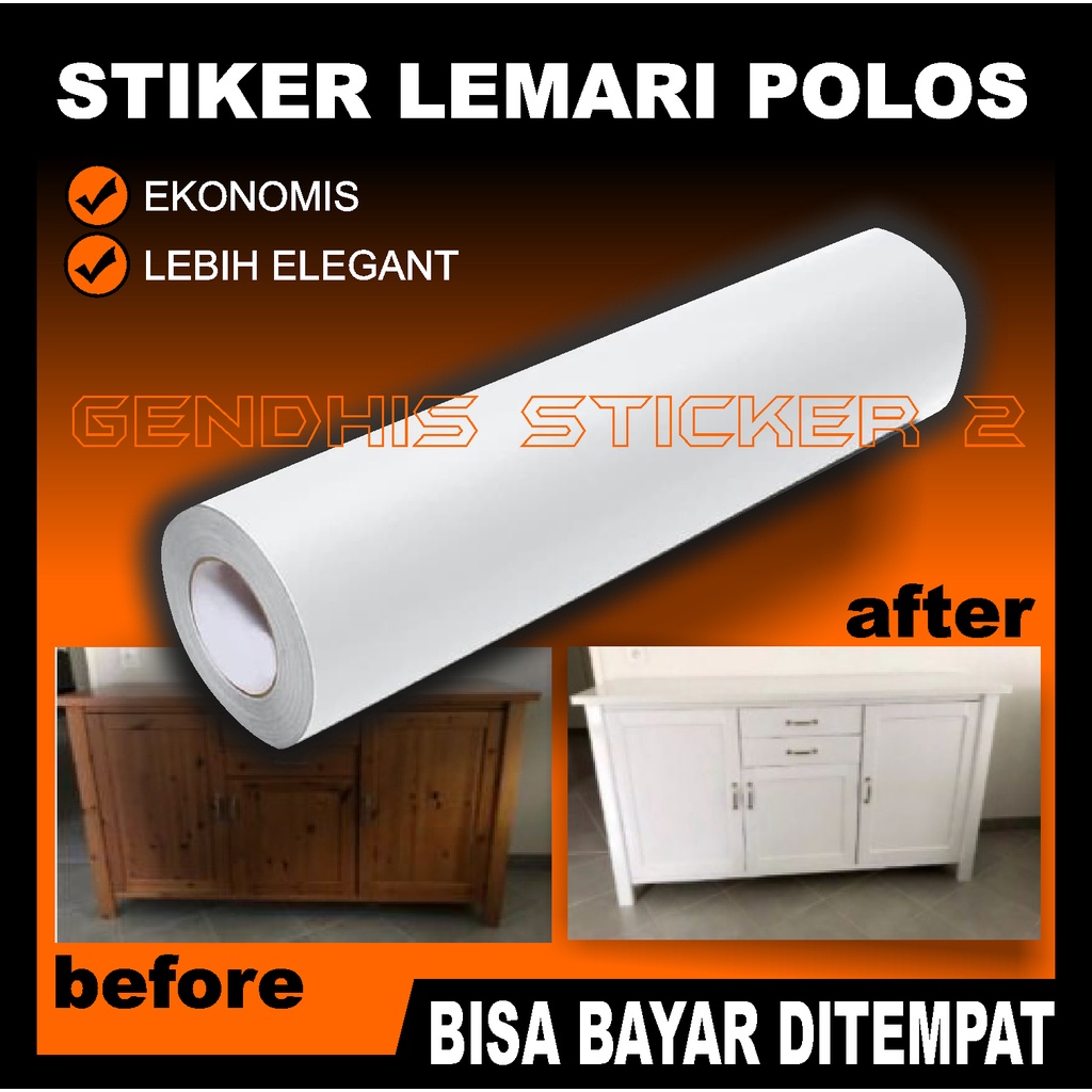 Stiker Vinyl Lemari / stiker meja polos / stiker pelindung firniture