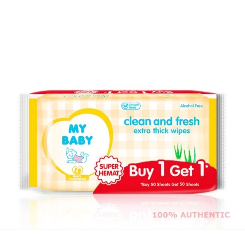 MY BABY extra thick wipes [50+50 sheet] - tissu basah