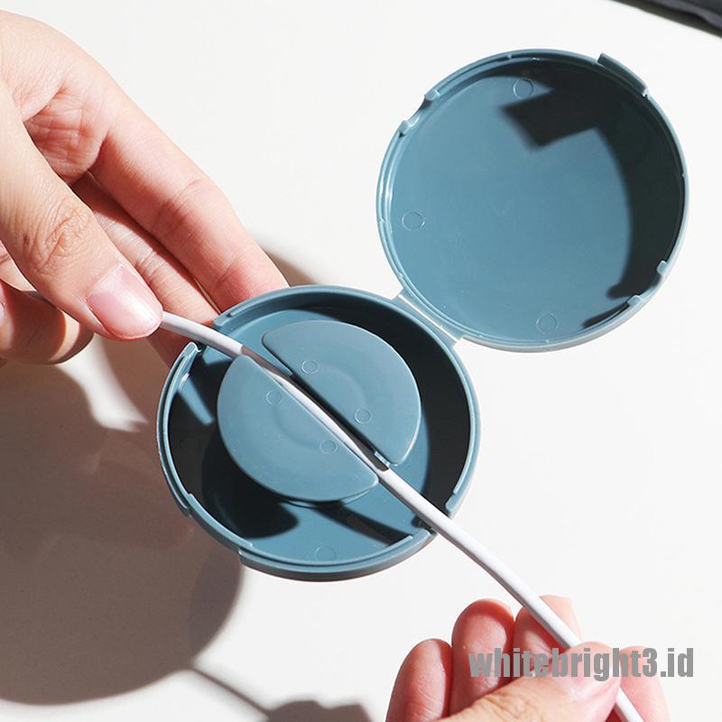 &lt; White3 &gt; Kotak Penyimpanan / Organizer Kabel Data / Charger Handphone Model Putar