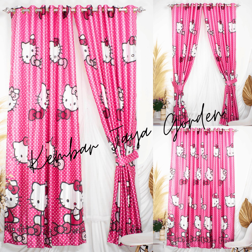 Gorden Karakter Motif Hello Kitty, Gorden Karakter, Gorden Karakter Murah, Gorden Karakter Jendela, 