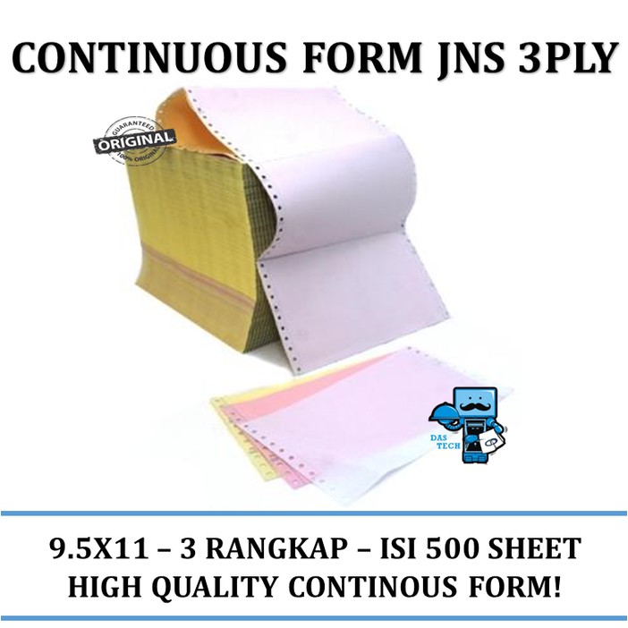 Continuous Form Jns 9 5 X 11 3ply Ncr Kertas Komputer Shopee Indonesia