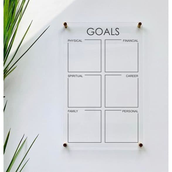 Goals Akrilik Wall Target Dinding Resolution Board Dekorasi Target Goals Wall Planner Acrilic