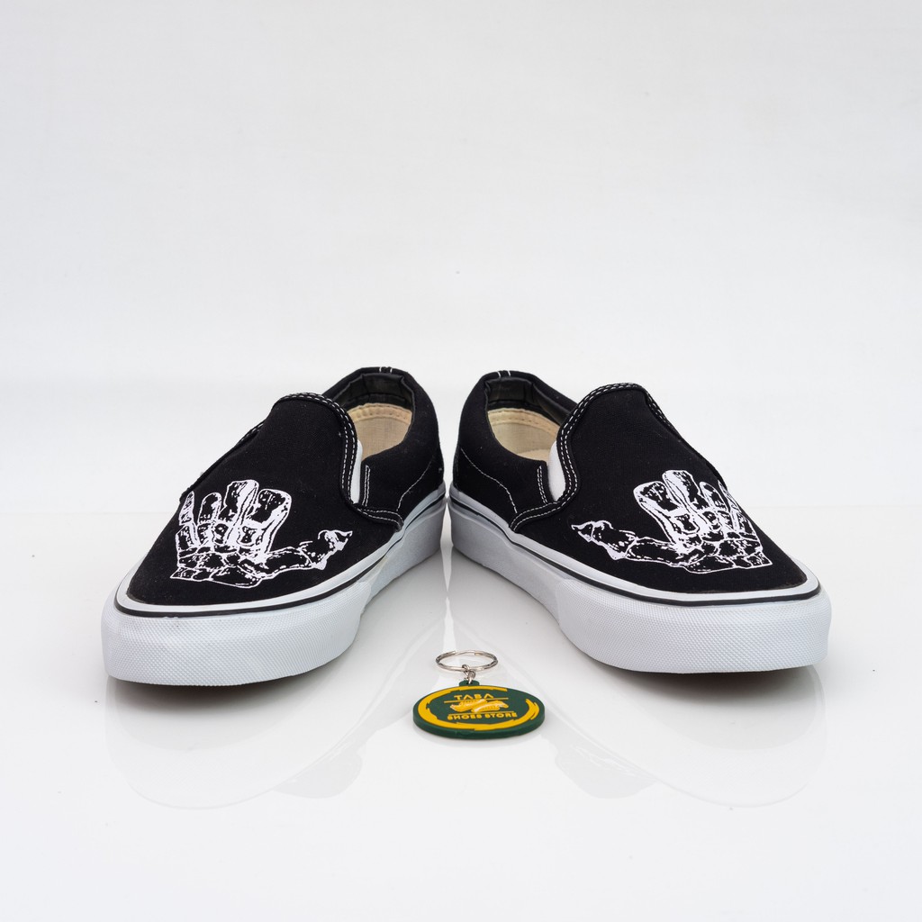 (BISA COD) SEPATU SLIP ON SKELETON PREMIUM SNEAKERS PRIA WANITA