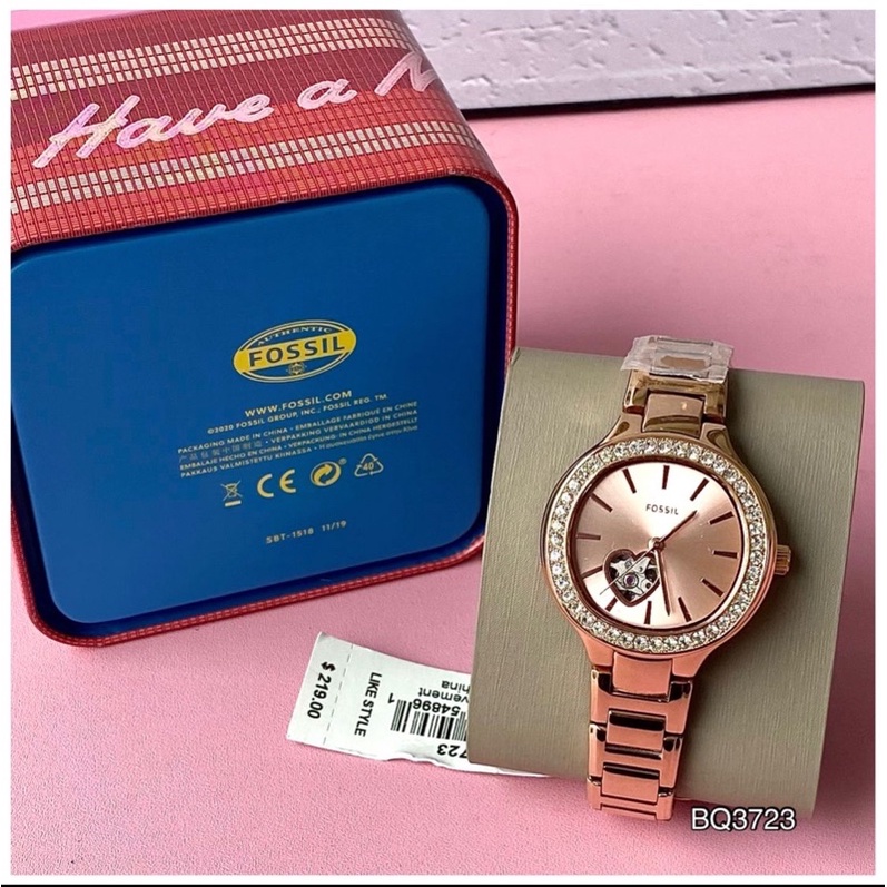 Fossil bq3723 Weslee Automatic Rose Gold-Tone Stainless Steel Women Watch