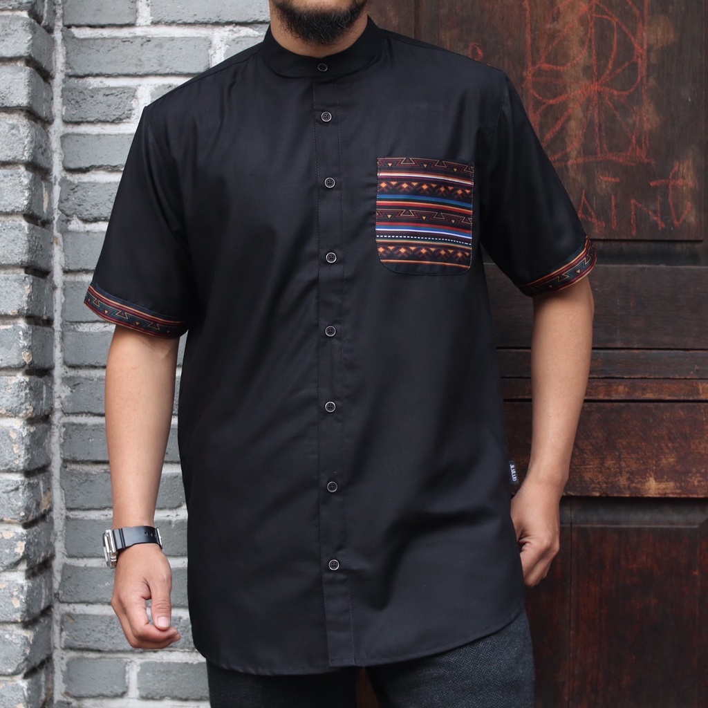 KEMEJA SONGKET BANA TOYOBO ABU-ABU MARUN NAVY PUTIH HITAM UK M L DAN XL