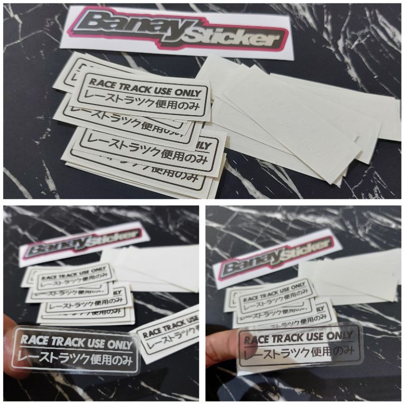 STICKER RACE TRACK USE ONLY JAPAN TRANSPARAN