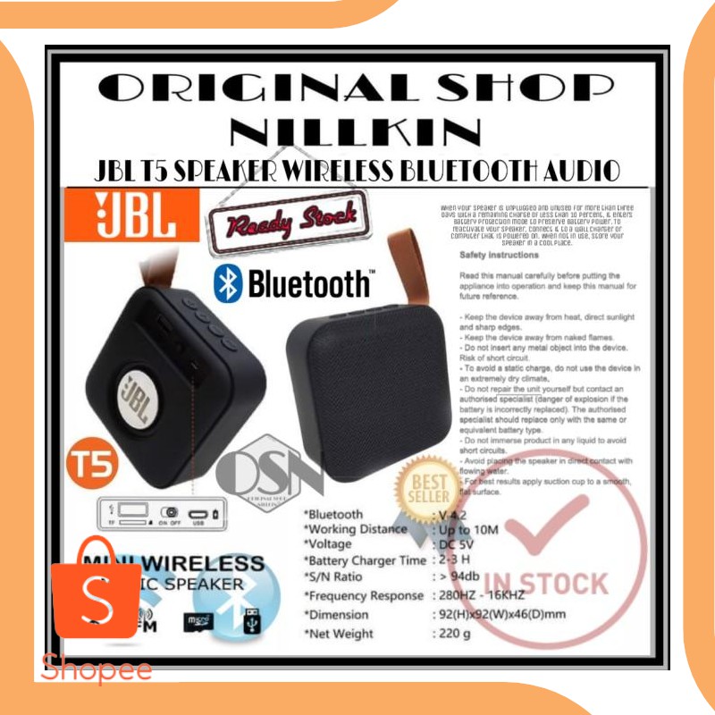 Jual suku cadang SPEAKER MINI T5 JBL MUSIC AUDIO WIRELESS BLUETOOTH RADIO P Murah