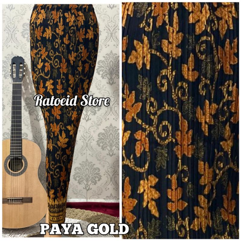 [200 Motif - Part 01] Rok Plisket Batik Panjang / Rok Batik / Rok Kebaya / Rok Wisuda / Bawahan Kebaya / Bawahan Batik / Rok Kondangan / Rok Pengantin / Rok Akad / Rok Lamaran / Rok Span / Rok Prisket Batik Jumbo Batik Production Original By Ratoeid Store-NO.12 Paya gold