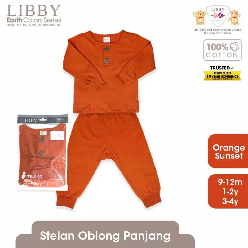 LIBBY EARTH SERIES Baju Bayi Stelan Oblong Panjang - Celana Panjang 9 Bulan - 4 tahun setelan libby