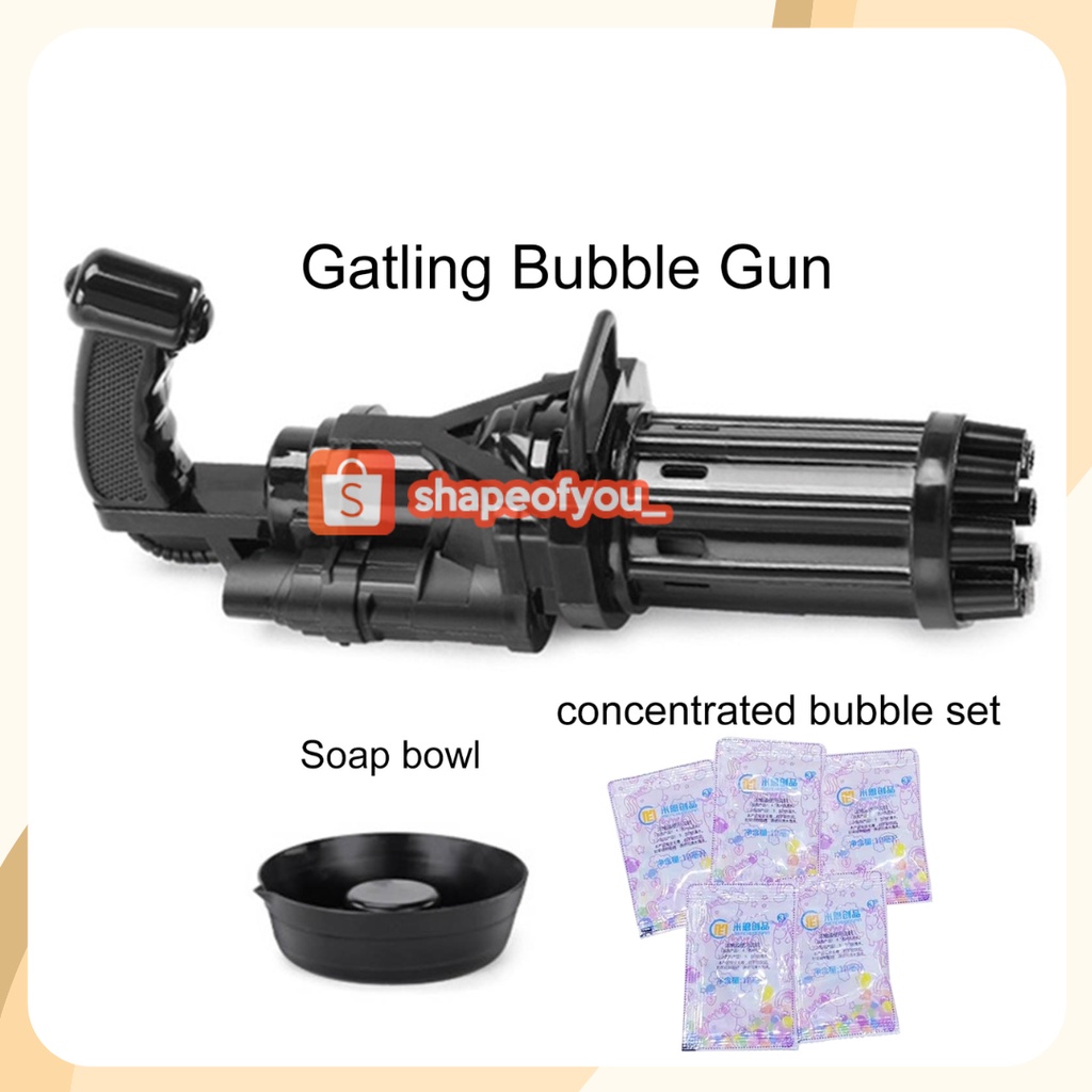 BUBBLE GUN MAINAN Insta Tik Tok Viral Otomatis Gatling Bubble Gun Mainan Mesin Gelembung Air Sabun Listrik