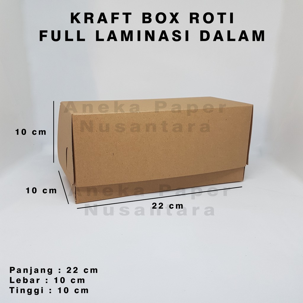 

Kraft Box Roti 22 x 10 x 10 cm Full Laminasi Dalam