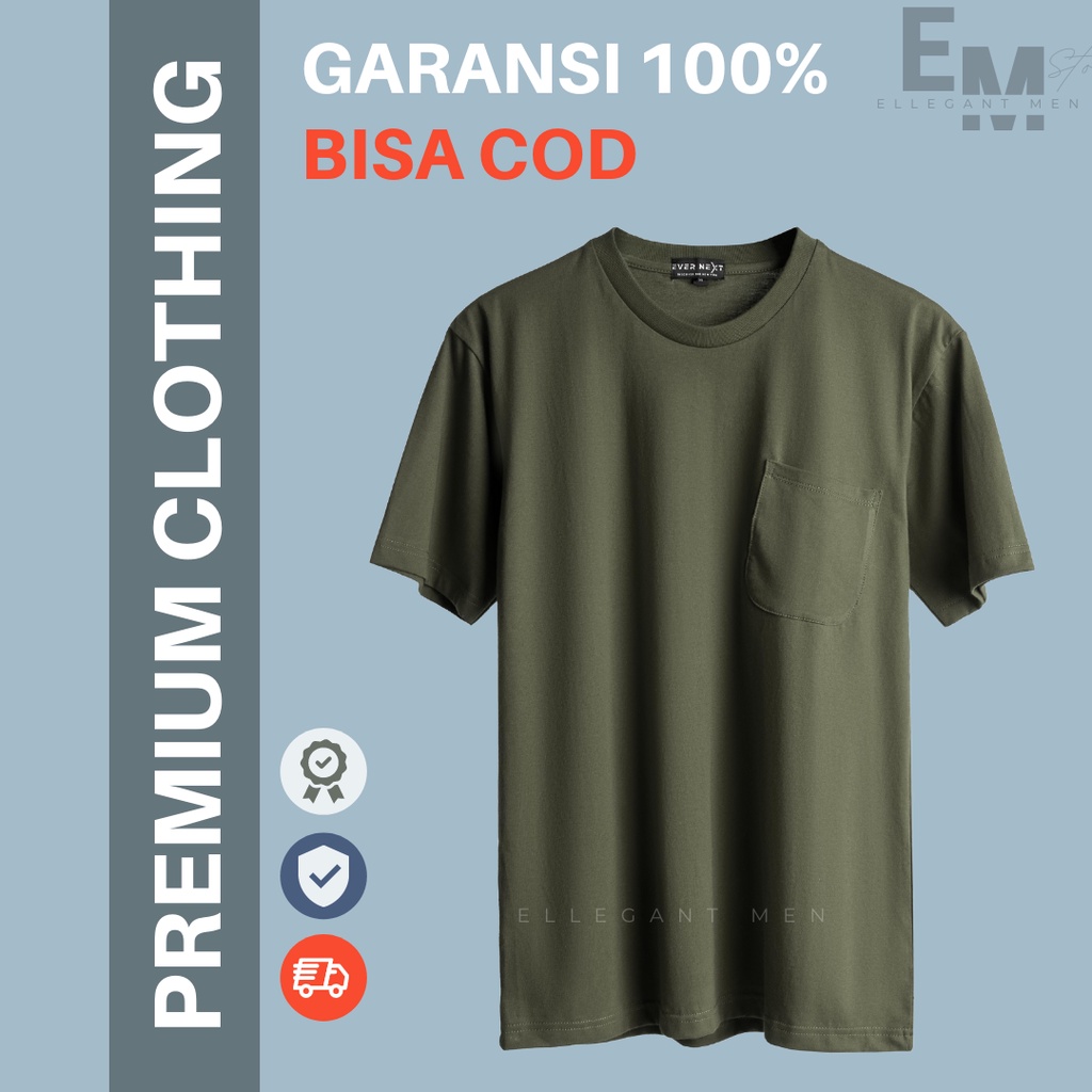 kaos polos pria premium kantong depan casual    baju cowok distro bandung original  terbaru   cotton