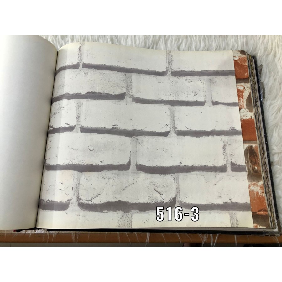 WALLPAPER DINDING MOTIF BATA PUTIH MERAH 3D | WALLPAPER MURAH | WALLPAPER SALE