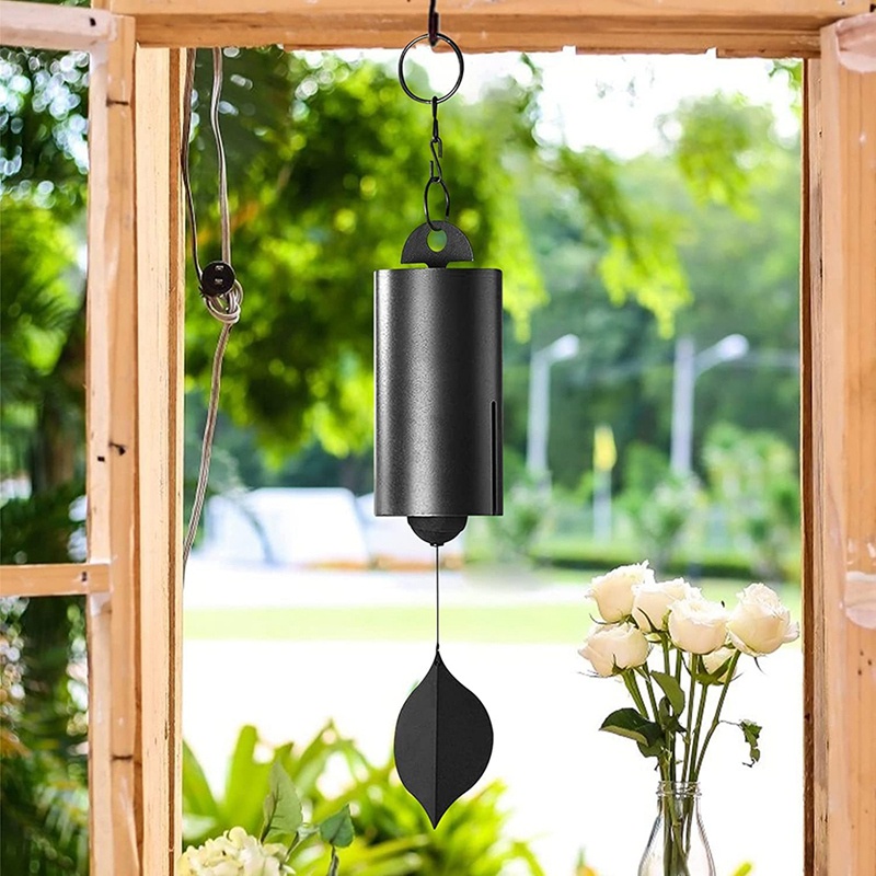 Deep Resonance Serenity Bell Windchime - Metal Hanging Wind Chime Handcrafted Steel Bell, Plays Beautifully in the Wind