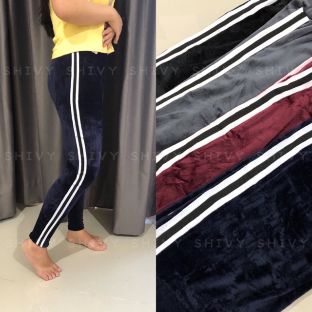 Legging List Pita Bludru Import Melar Jumbo