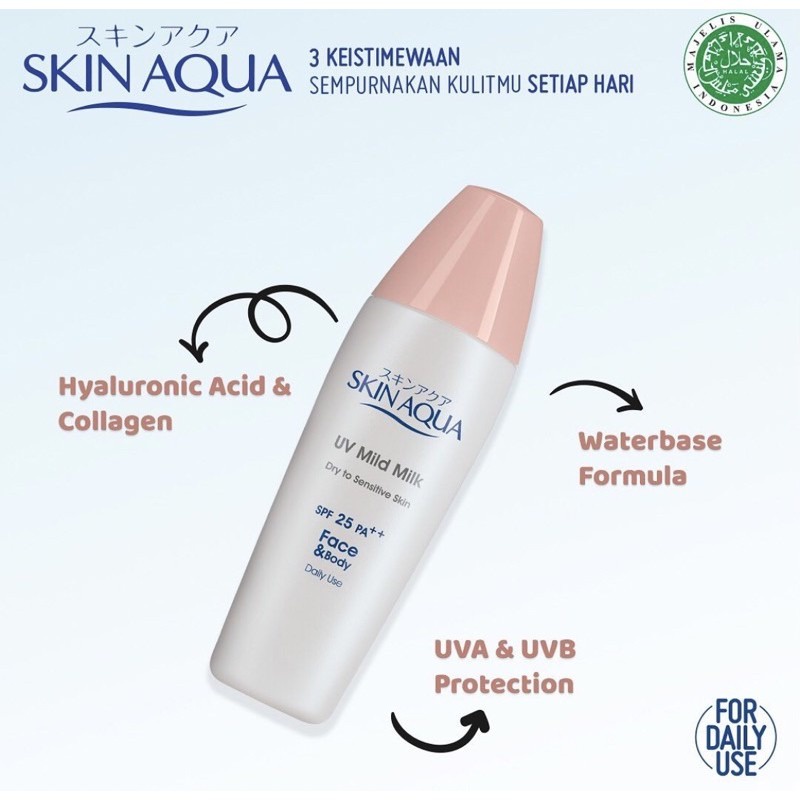 SKIN AQUA UV Mild Milk 40gr SPF 25 PA++ Original Bpom - Apple_Kosmetik