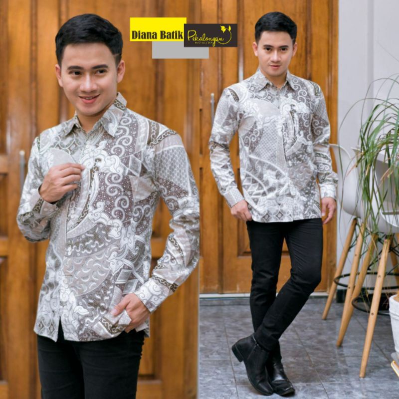 TERBARU Baju Batik Pria Gus Azmi Syubbanul Muslimin Hadroh Azzahir Santri muslim, Modern Lengan Panjang