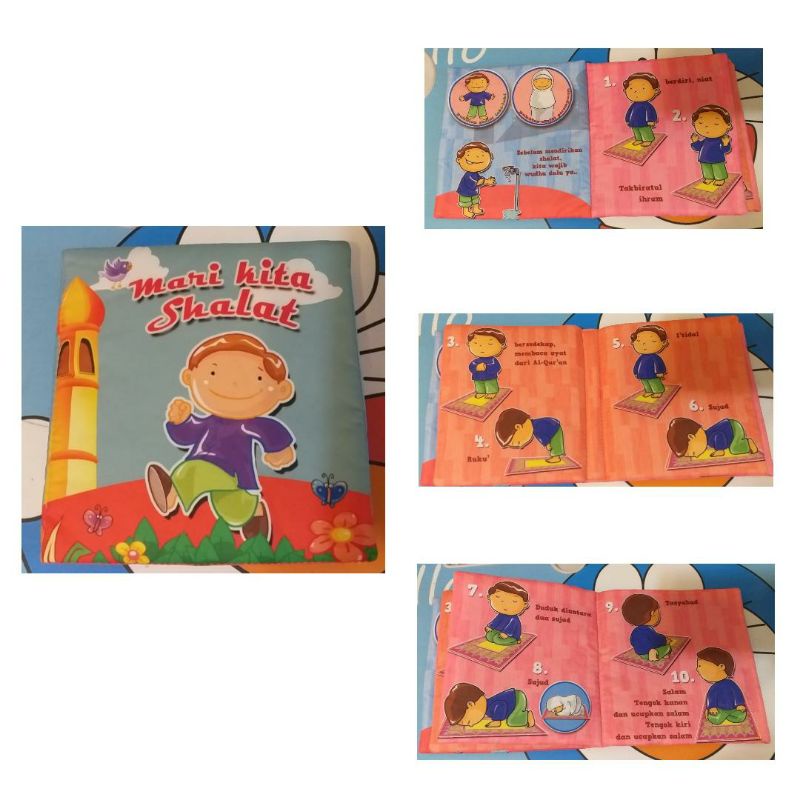 softbook/Buku bantal /buku kain/mainan edukasi buku islami anak bayi balita/mari kita sholat