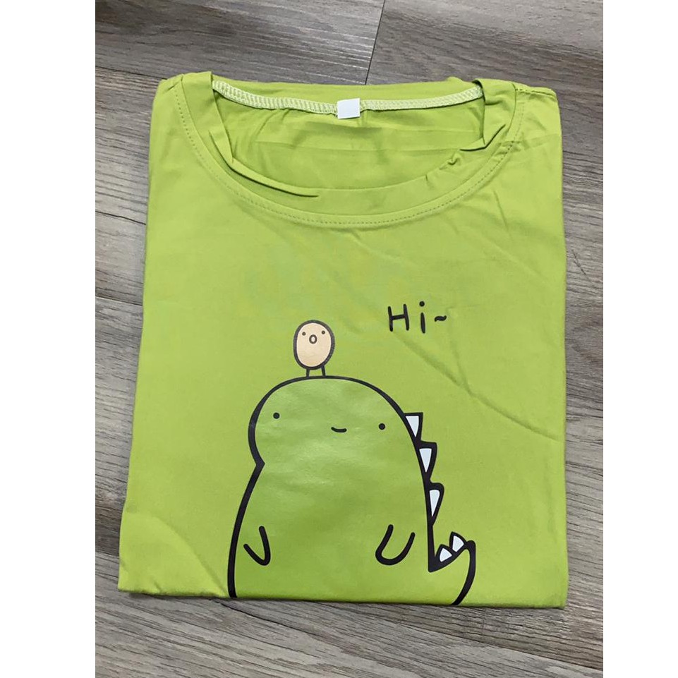 Oversize Tee / Tshirt Wanita Model Longgar Motif Cute Dino