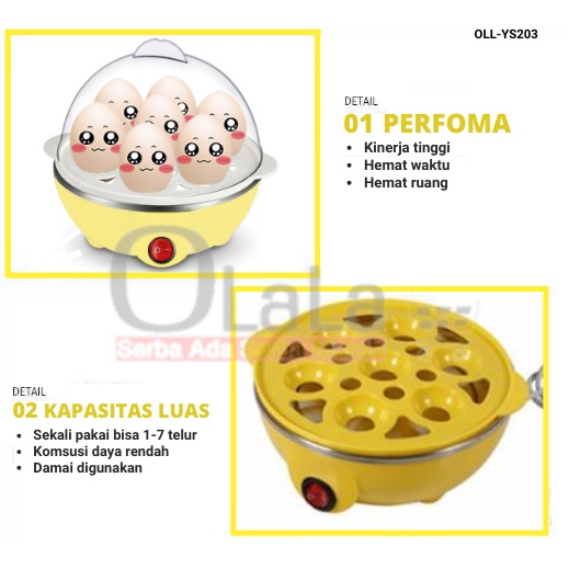 Steamer Telur Electric Egg Cooker Boiler Alat Rebus Elektrik OLL-YS203