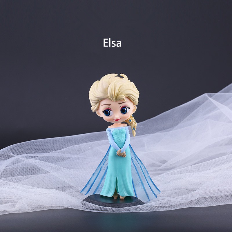 Boneka Action Figure Disney Anna Elsa Frozen Bahan PVC Ukuran 15cm Untuk Dekorasi Kue