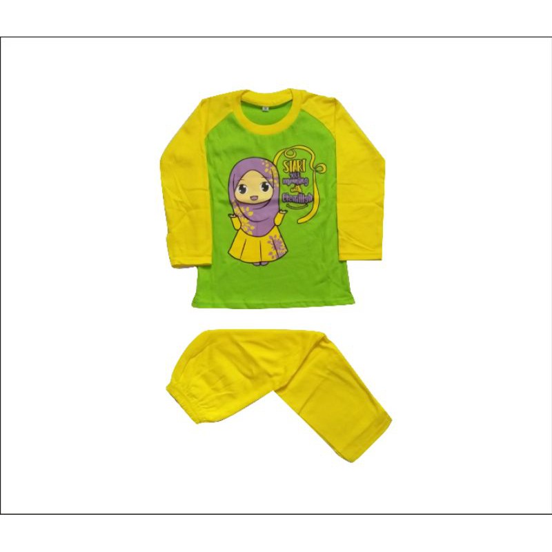 stelan anak perempuan karakter muslim size xl