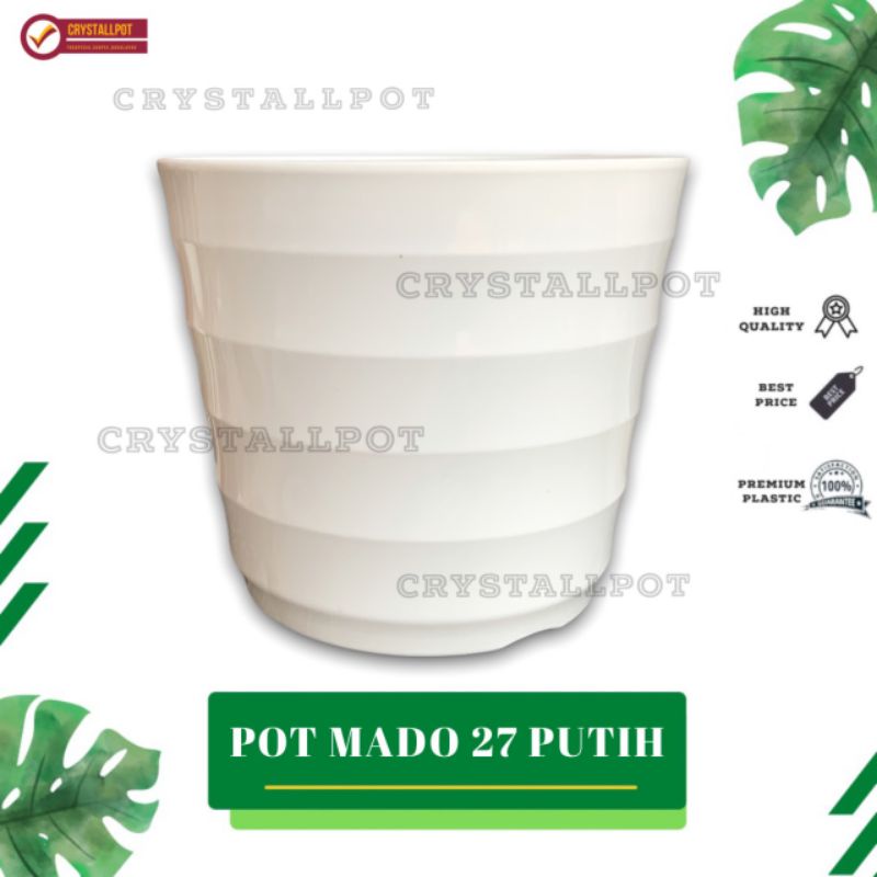 pot bunga tanaman Mado putih 22cm - lovenia 8027