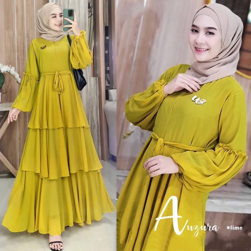 ANZURA DRESS BL CERUTY BABYDOLL FULL PURING LD 110 CM PB 138 CM RESLETING DEPAN / BUSUI  TERBARU 2022