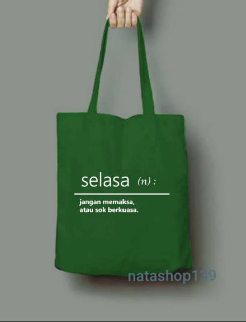 Hot Sale...!! Tote Bag Nama Hari PAKAI RESLETING