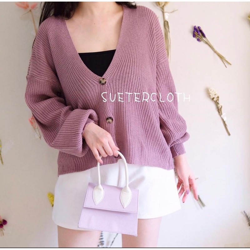 GFS Balona Cardigan Rajut Wanita Lengan Balon all size (ld 100-114)-2