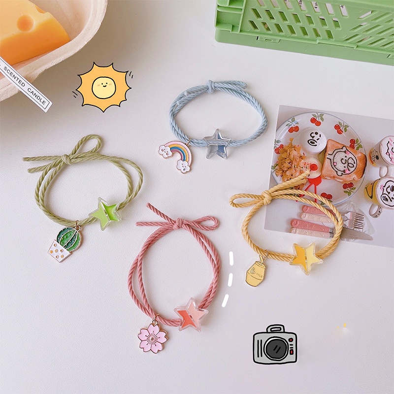 COD❤️1 Pcs Gelang Liontin wanita murah Bintang Korea Gelang Harapan Untuk Pacar Dan Sahabat mpor fashion