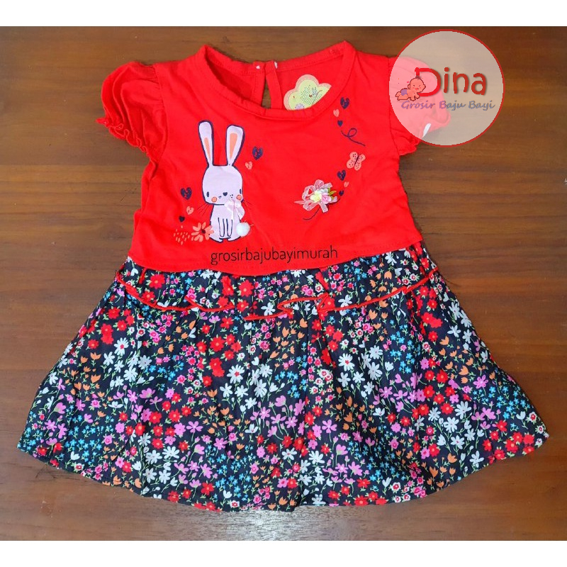 dress baju bayi LALA motif KELINCI