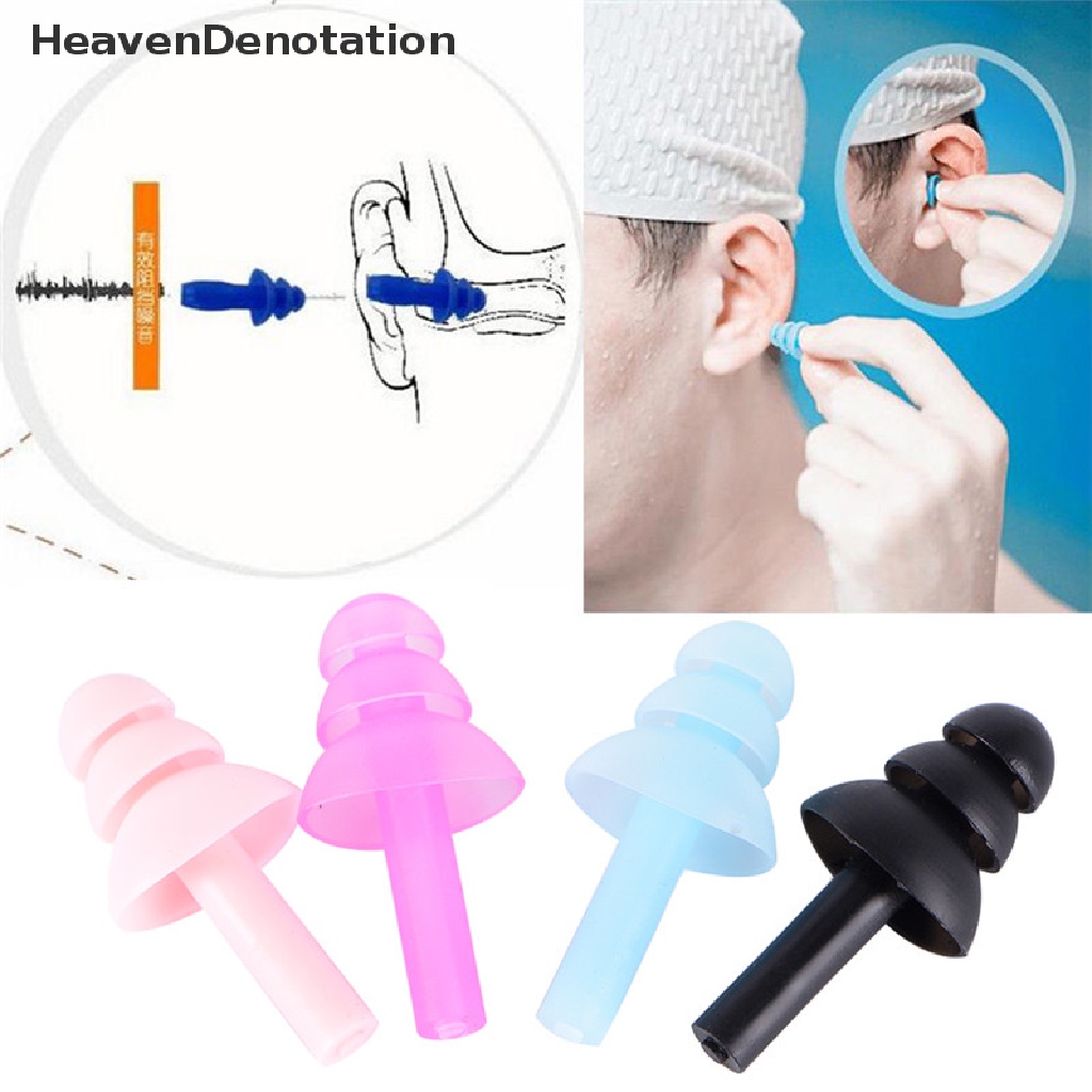 [HeavenDenotation] 4PCS For Study Sleep Silicone Ear Plugs Anti Noise Snore Earplugs Comfortable