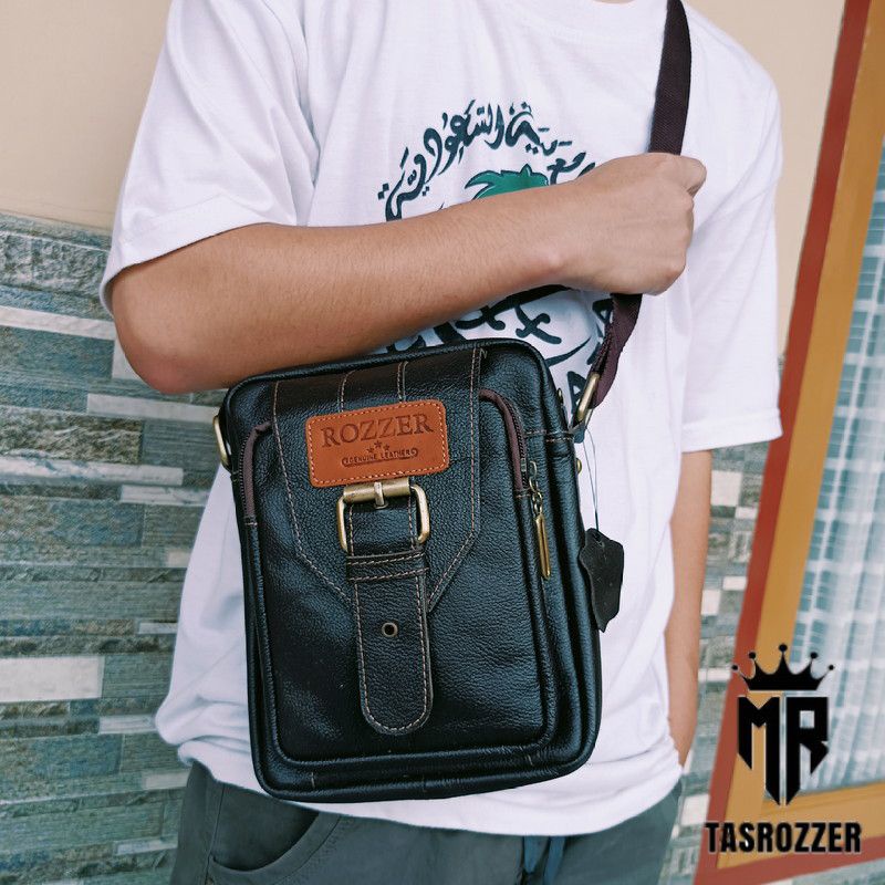 Tas hp selempang kulit asli Garut merk ROZZER RS4