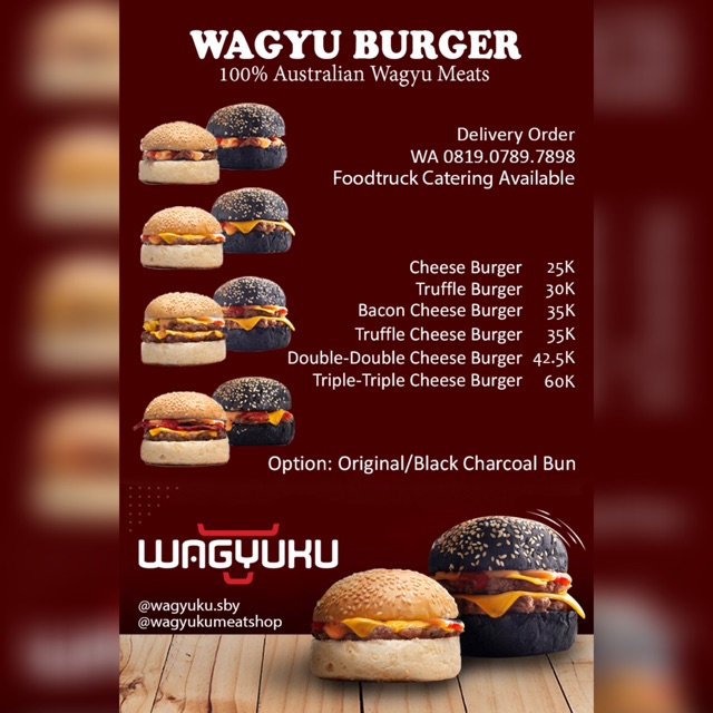 

Wagyu Cheese Burger ada banyak varian