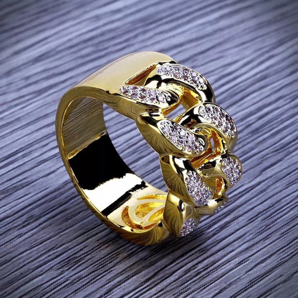 Hu Hu Hu Hu Hu Alat Bantu Pasang Kacamata♡ Cincin Pria Model Hollow Lebar Hias Berlian Imitasi Untuk Pesta