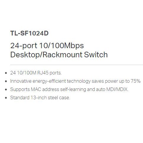 TP-Link TL-SF1024D 24-port 24 port 10/100 Switch Hub Steel Case | TPLink GARANSI RESMI