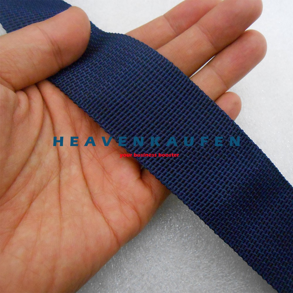 Strap Tas / Tali Selempang Tas Pria Biru Navy Dongker Lebar 3,8 cm Kait Besi ATG Bakar