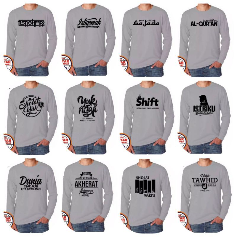Kaos Dakwah Islami Lengan Panjang / Kaos Dakwah / Kaos Muslim / Kaos Santri / Kaos Pria / Distro-2