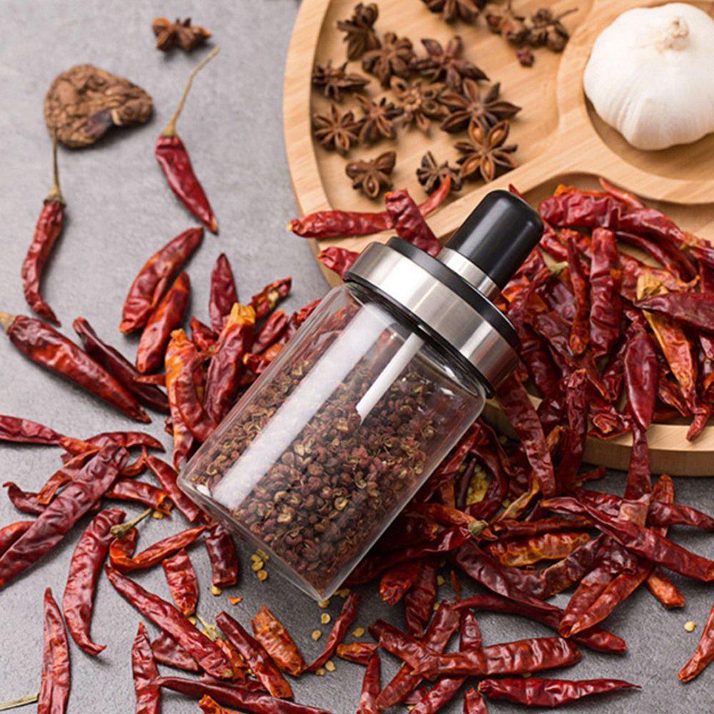 [Elegan] Botol Bumbu Seasoning Dengan Sendok Toples Kedap Udara Transparan