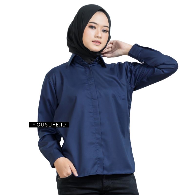 Kemeja Polos Wanita Basic Woman Shirt Toyobo Adem Formal Casual Bisa COD PNS CPNS ASN Sekolah