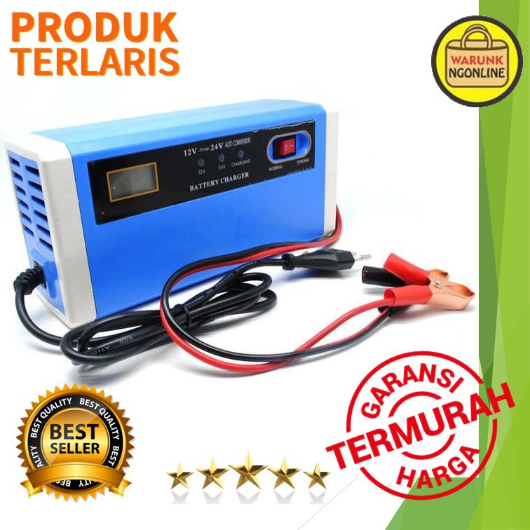cas aki - charger accu motor dan mobil with LCD