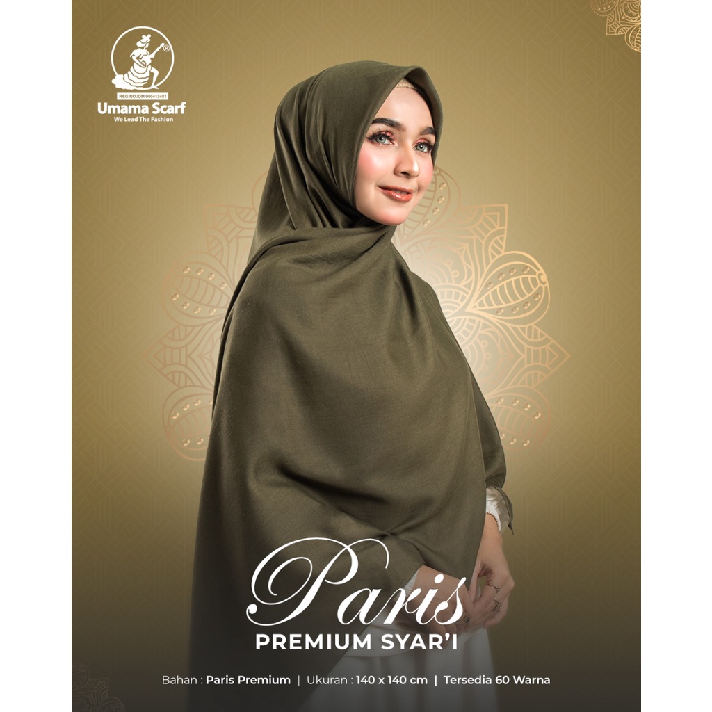 Kerudung Segiempat Polos Syar'i Paris Premium Original Umama Hijab Segi Empat Polos Nayla Hija'b