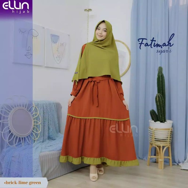 Ellin Hijab Ori Gamis Set Fatimah Syari Premium Termurah