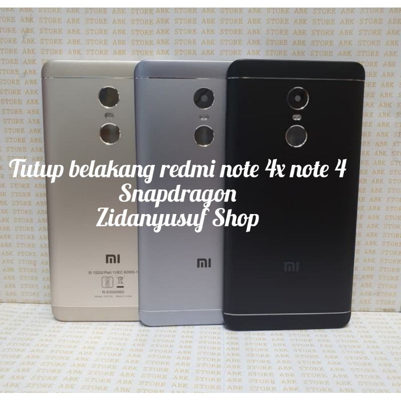 BACKDOOR BACK COVER CASING TUTUP BELAKANG XIAOMI REDMI NOTE 4 / NOTE 4X SNAPDRAGON