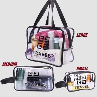 (CTSHOP1)Tas Kosmetik Travel Transparan / Pouch Kosmetik / Tas Make up Pouch Transparan Wash Bag