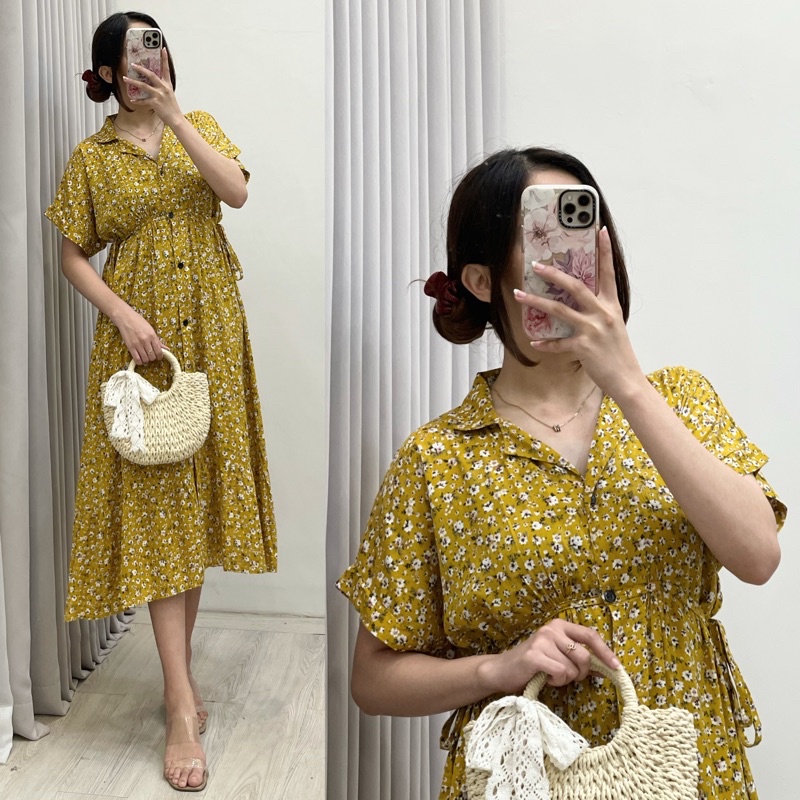 Daster Amariel Vibi Homewear-Vib: Mustard Camo